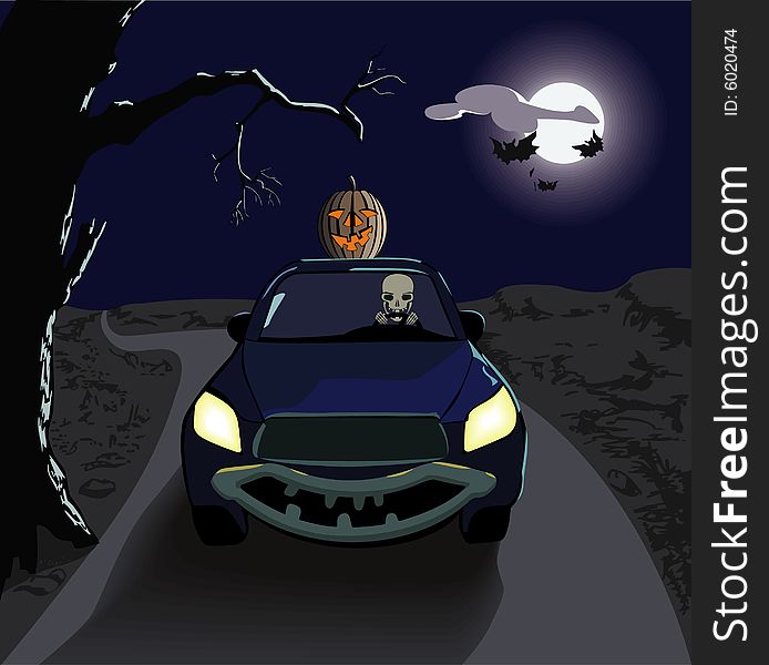 Illustration of Halloween personages coming for celebration. Illustration of Halloween personages coming for celebration.