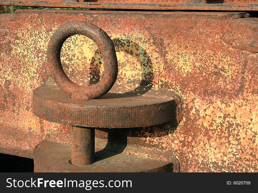 Abstract of a large industrial steel hitch for mining equipment. Abstract of a large industrial steel hitch for mining equipment