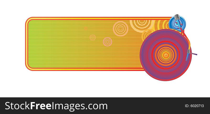 Illustration background with vinyl for ticket or posters. Illustration background with vinyl for ticket or posters