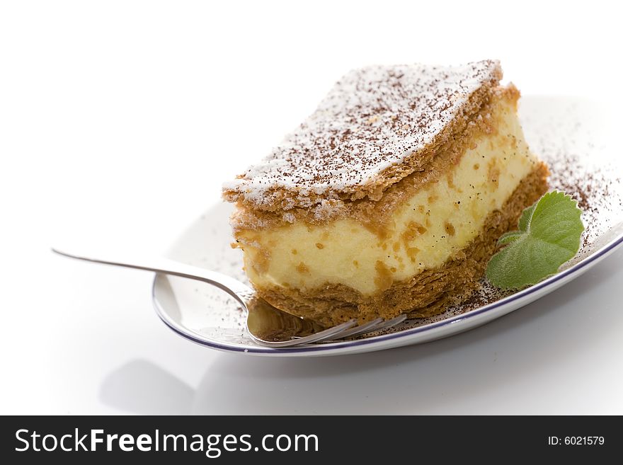 Sweet dessert on white background