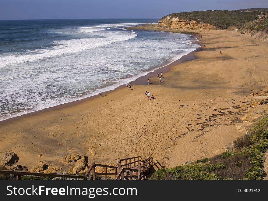 Beach in the summer with blue sky