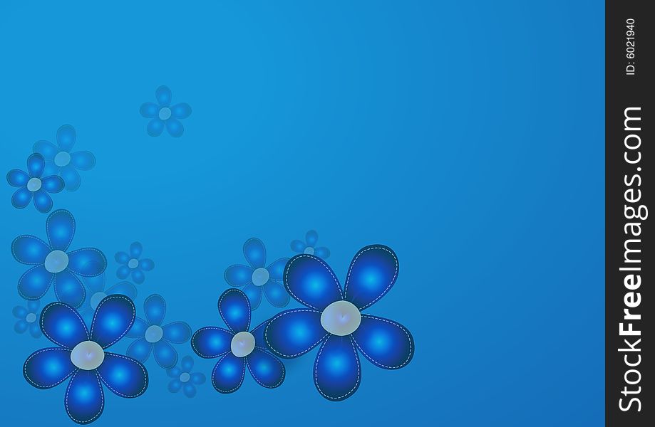 A flowers in a blue background. A flowers in a blue background.