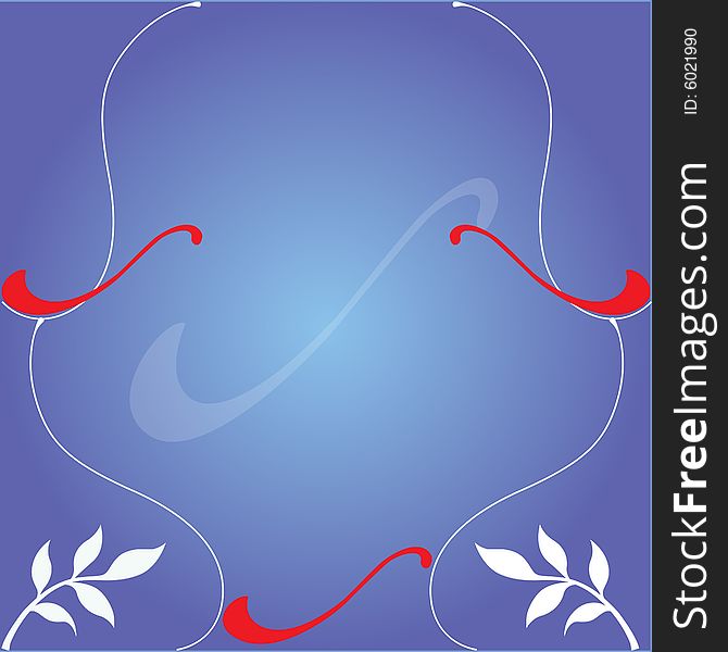 A floral design in a blue background. A floral design in a blue background.