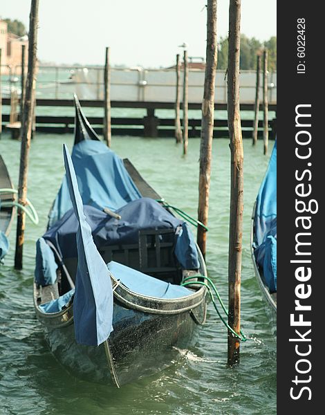 Gondola on the grand canal Venice Italy