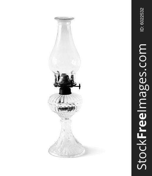 Antique petrol lamp isolated on a white background.