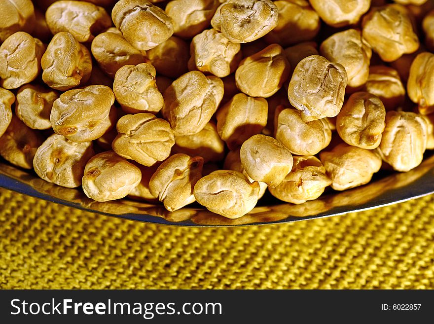 Bunch of chickpeas piled on a plate. Bunch of chickpeas piled on a plate.