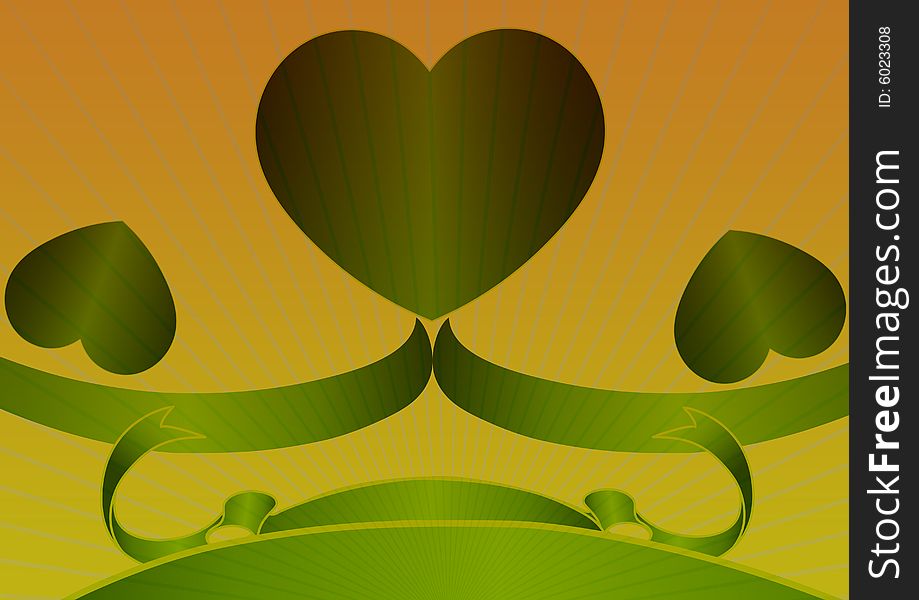 Colorful heart background in gradient color