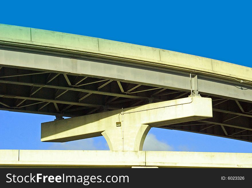 Blue skies adorn this elevated expressway. Blue skies adorn this elevated expressway.