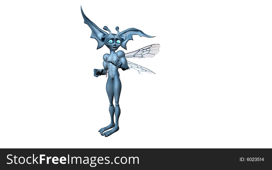 3d render of toon pixie