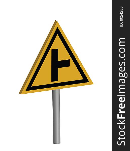 The road sign with  a white background