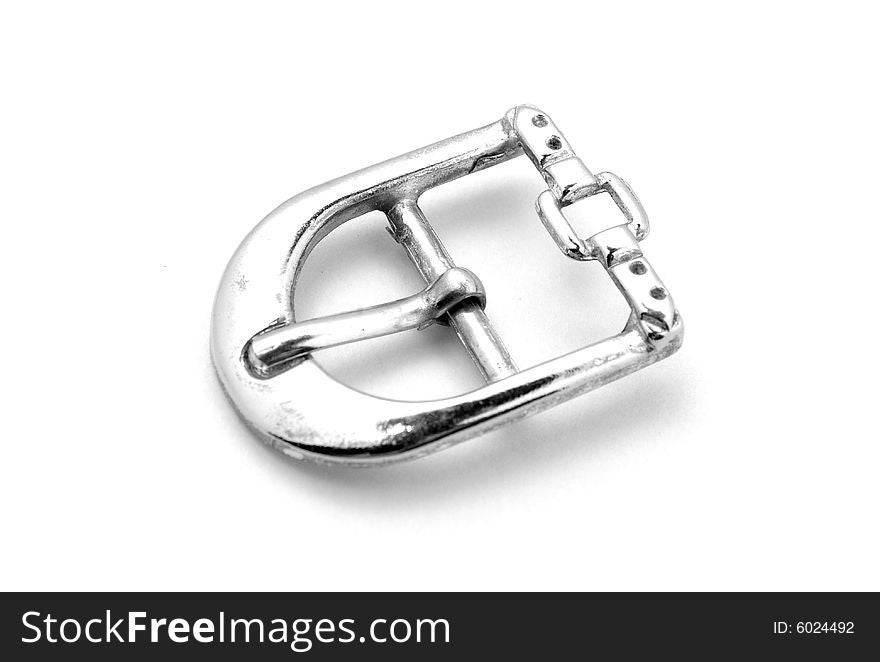 Old buckle on white background