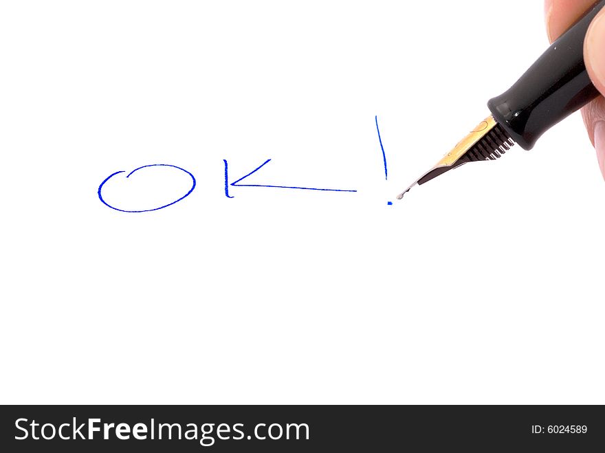 Pen, write OK, business, text