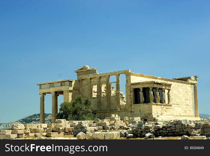 The Erechtheum, located at the Acropolis of Athens