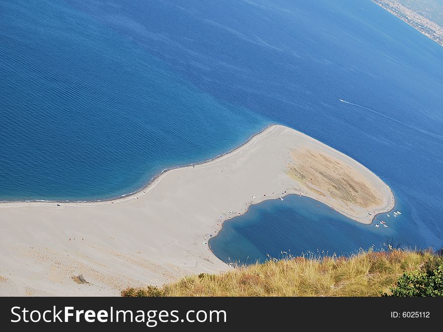The beach of Marinello in Sicily. The beach of Marinello in Sicily