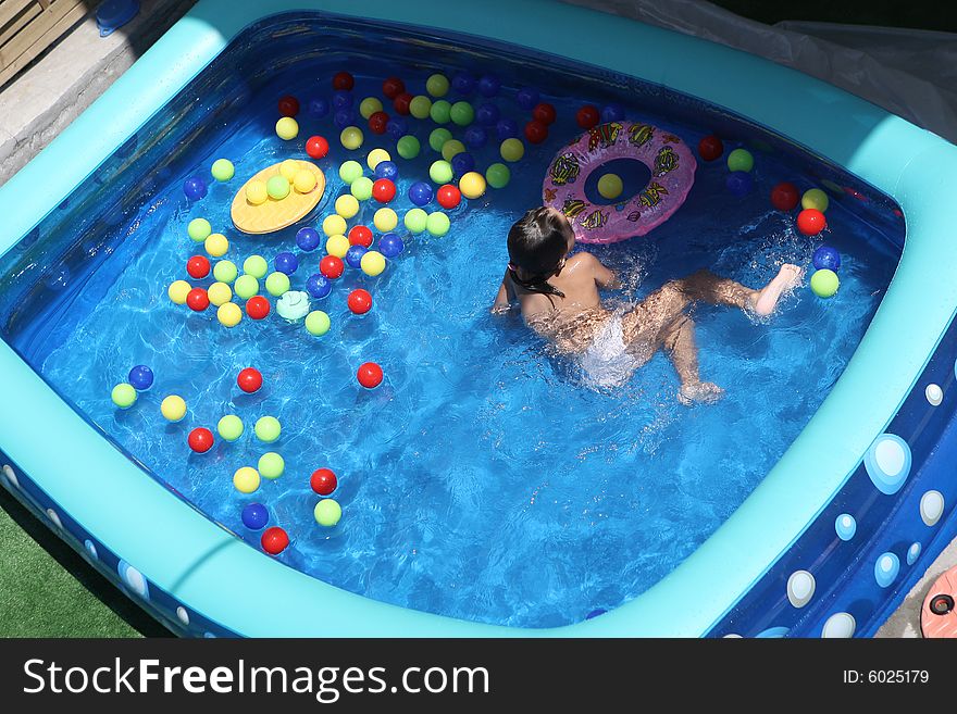 A big blue swimming pool