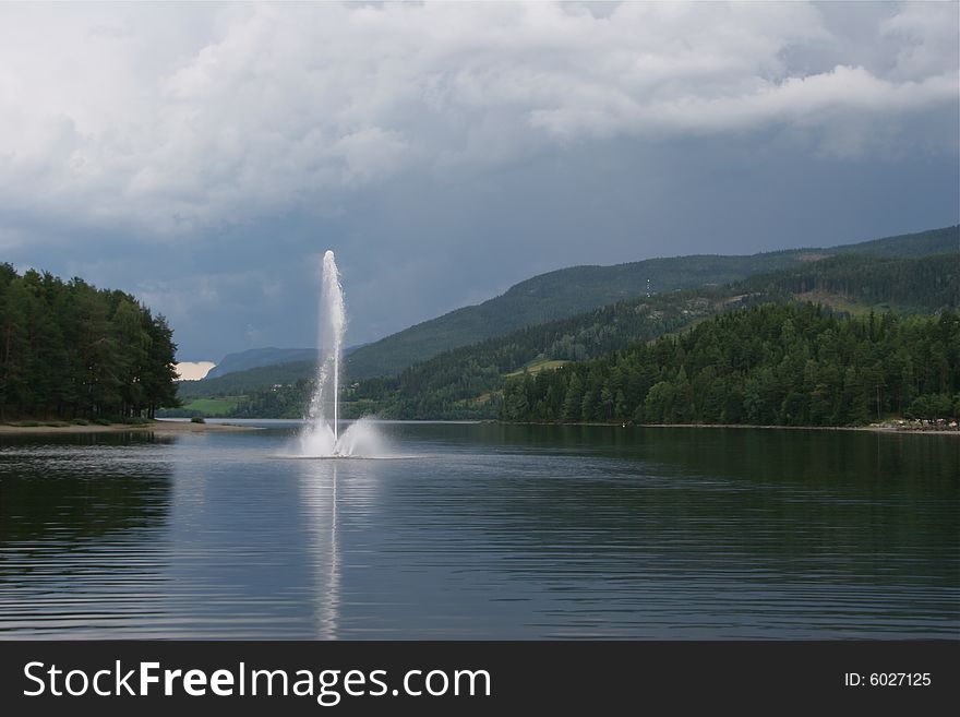 Lake With Water Fountain