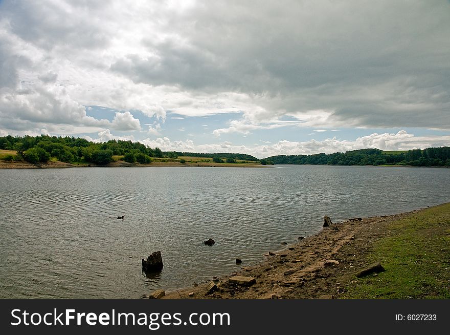 A view of the the reservoir at 
tittesworth near leek in the united kingdom. A view of the the reservoir at 
tittesworth near leek in the united kingdom