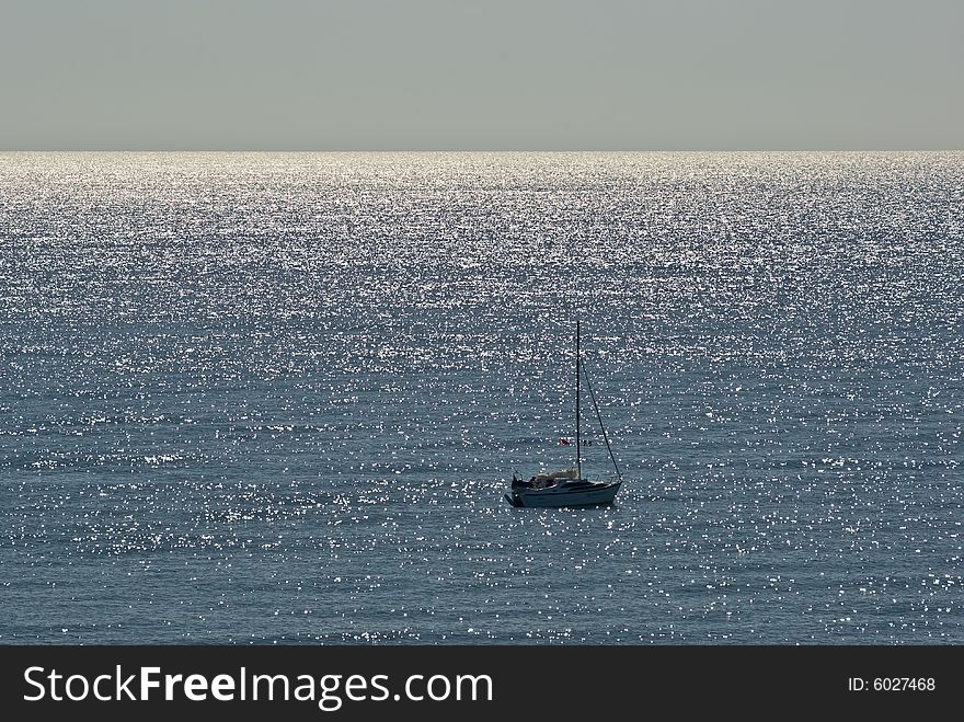 Sailing boat on the Black Sea at Bulgaria. Sailing boat on the Black Sea at Bulgaria