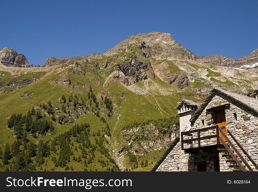 Rebbio mount view from Alpe Veglia, natural paradise in the italian Alps. Rebbio mount view from Alpe Veglia, natural paradise in the italian Alps