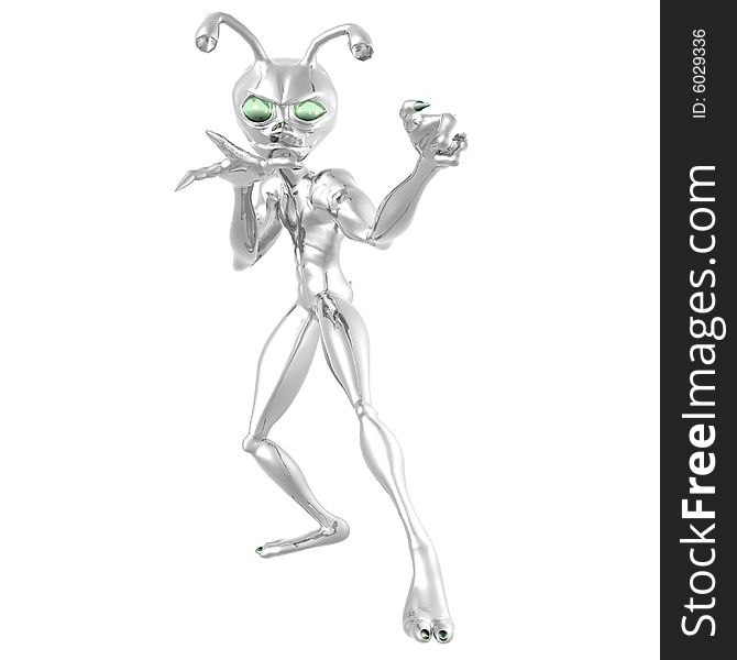 3d render of toon alien