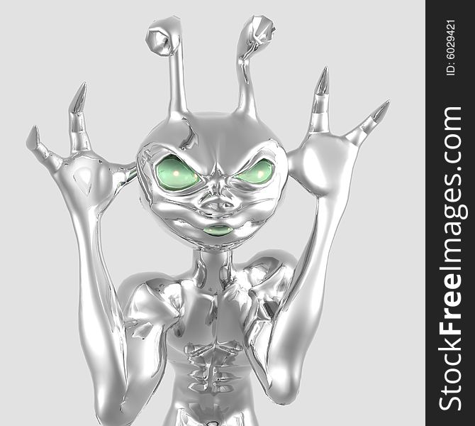 3d render of toon alien