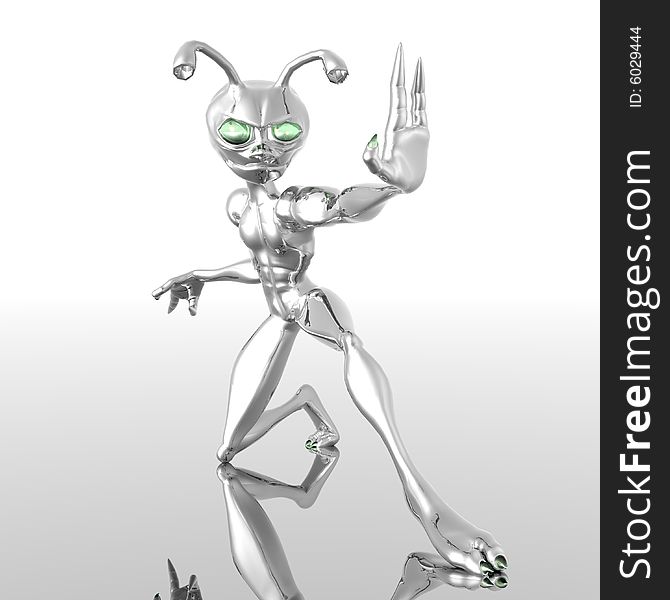 3d render of toon alien