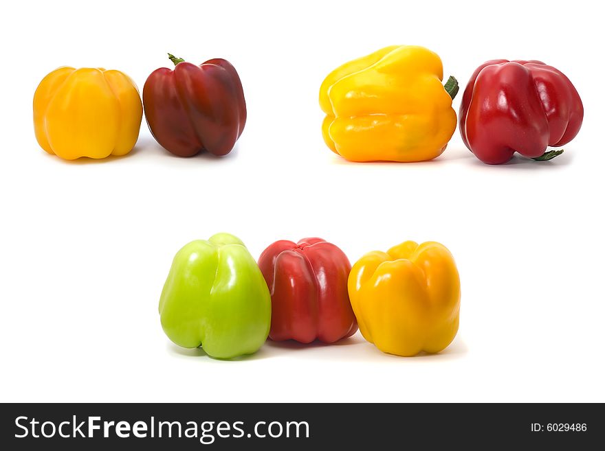 Bell peppers isolated on white