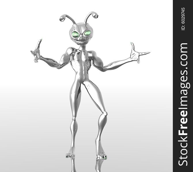 3d render of toon alien