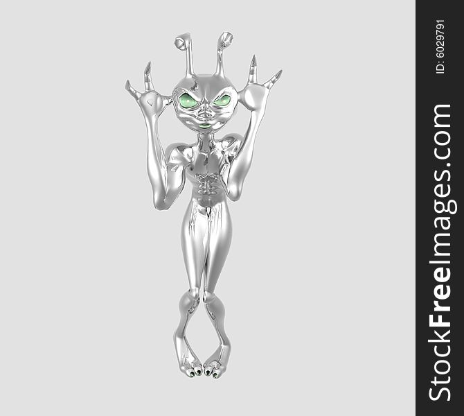 3d render of toon alien