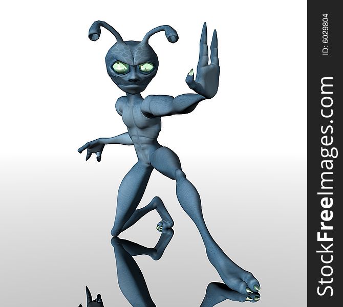 3d render of toon alien