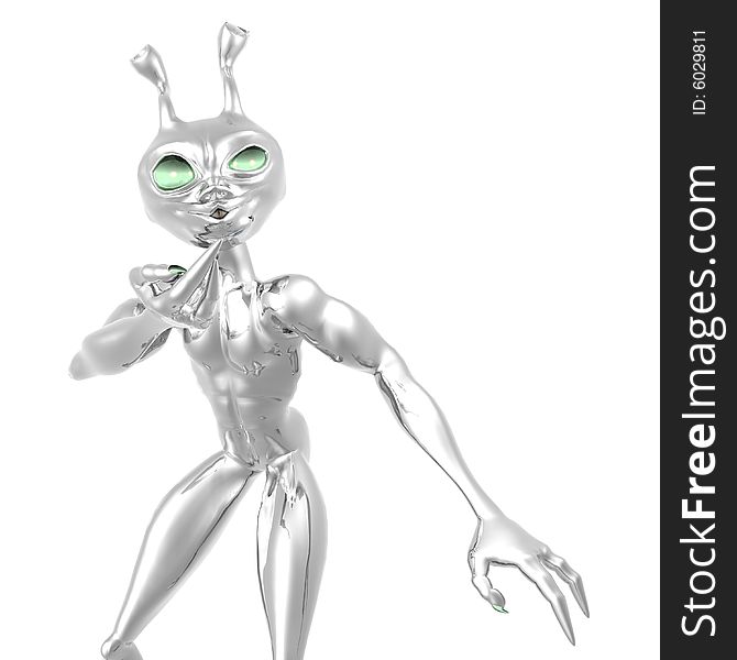 3d render of toon alien