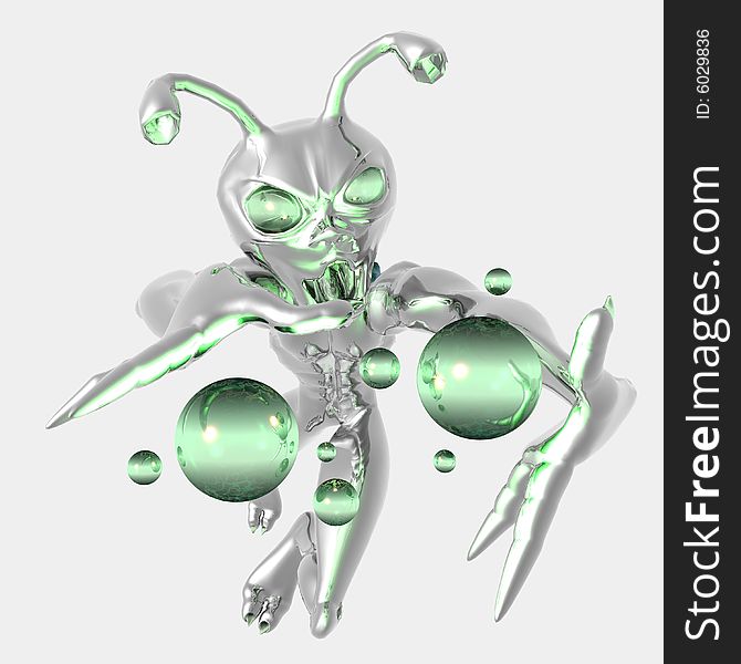 3d render of toon alien