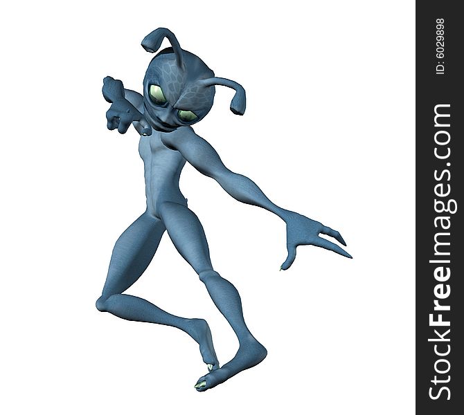 3d render of toon alien