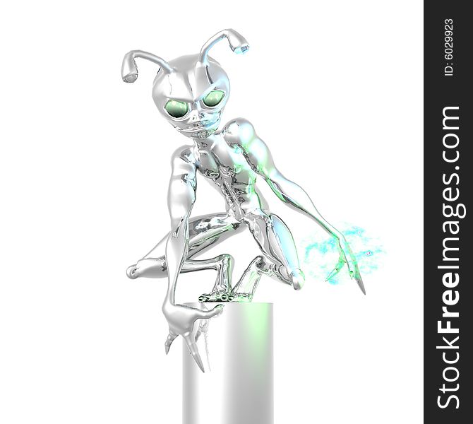 3d render of toon alien