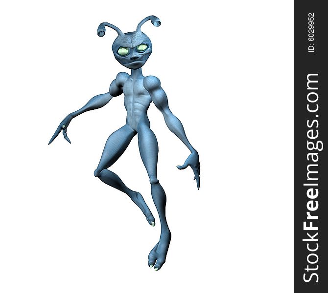 3d render of toon alien