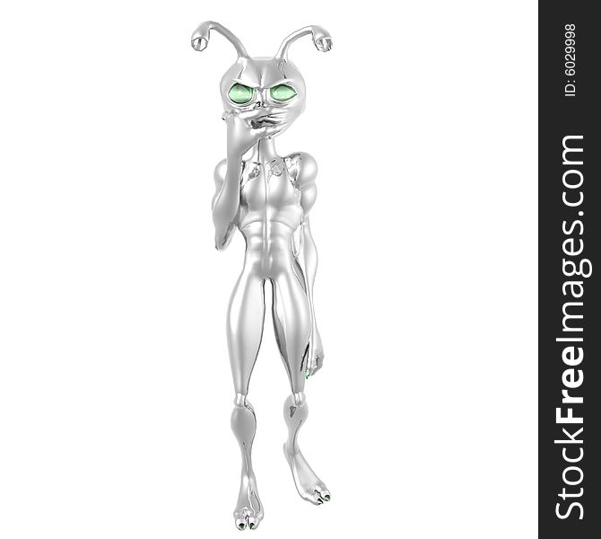 3d render of toon alien