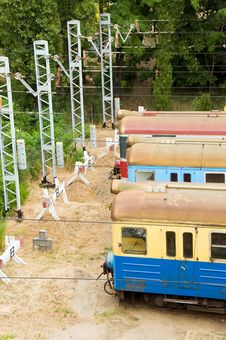 Old Trains On Side Track Royalty Free Stock Image Old Trains On Side Track Royalty Free Stock Image