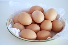 Bowl Of Fresh Eggs Stock Photos