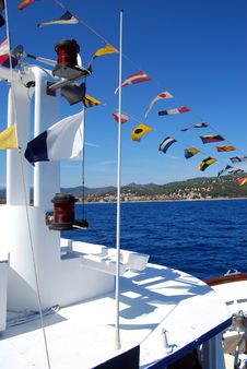 Flags On Board Royalty Free Stock Photography