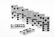 Dominoes On White Backgroun Stock Images