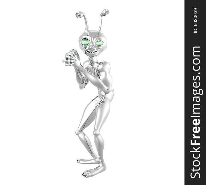 3d render of toon alien