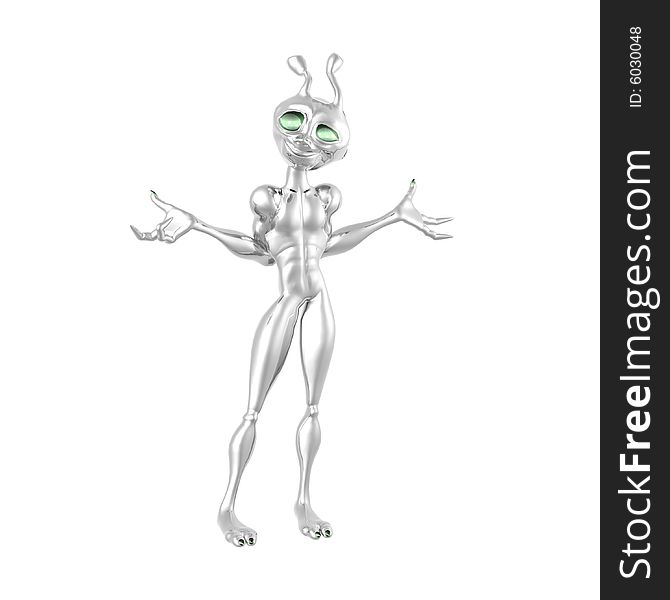 3d render of toon alien