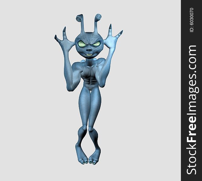 3d render of toon alien