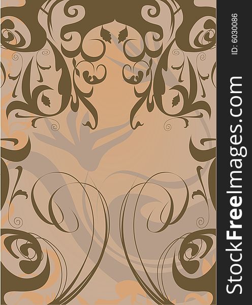 Decorative abstract on brown background