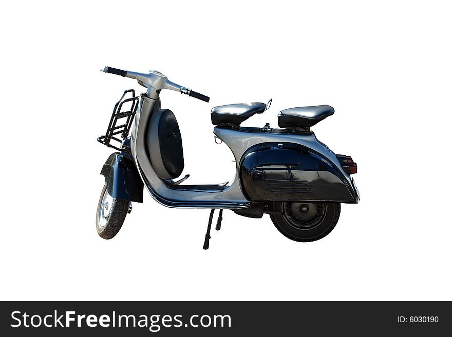 Vintage black and grey scooter. Vector path is included on file. Vintage black and grey scooter. Vector path is included on file.