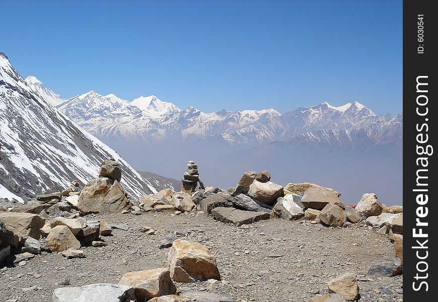 Ice in Thorung La Pass, 5416 m, Nepal, April 2008