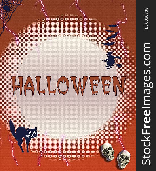 Halloween background with Halloween-Frame. Halloween background with Halloween-Frame