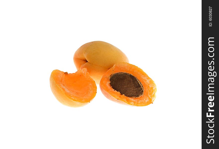 Apricot on the white background
