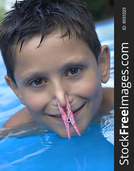 Young Boy In Pool