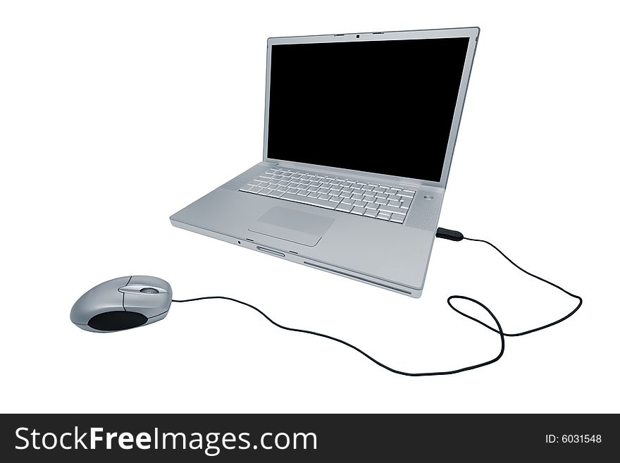 Modern and stylish laptop on a white background